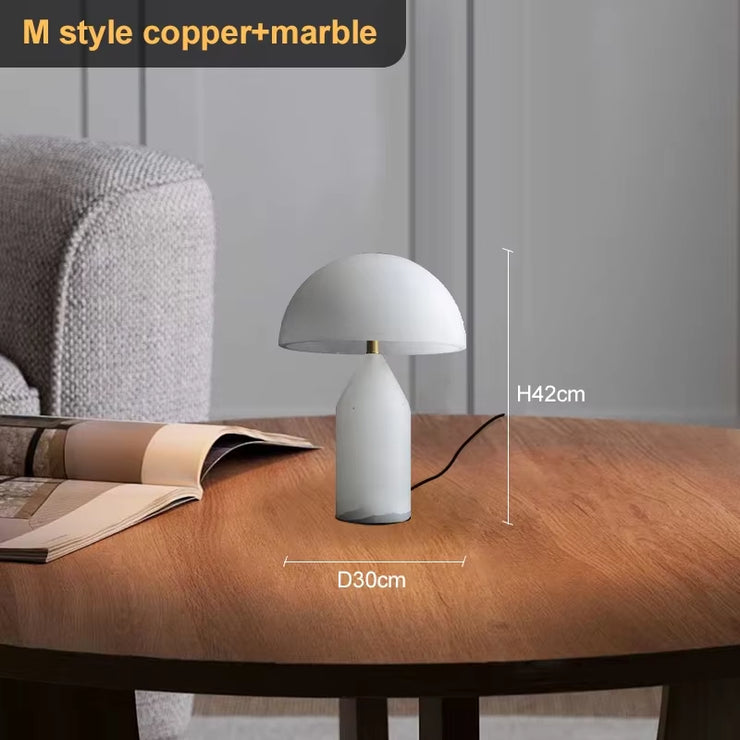 Marble Table Lamp with Plug for Bedroom Living Room Modern Desk Lighting Italian Designer Bedside Nightstand Lamp