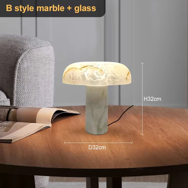 Marble Table Lamp with Plug for Bedroom Living Room Modern Desk Lighting Italian Designer Bedside Nightstand Lamp