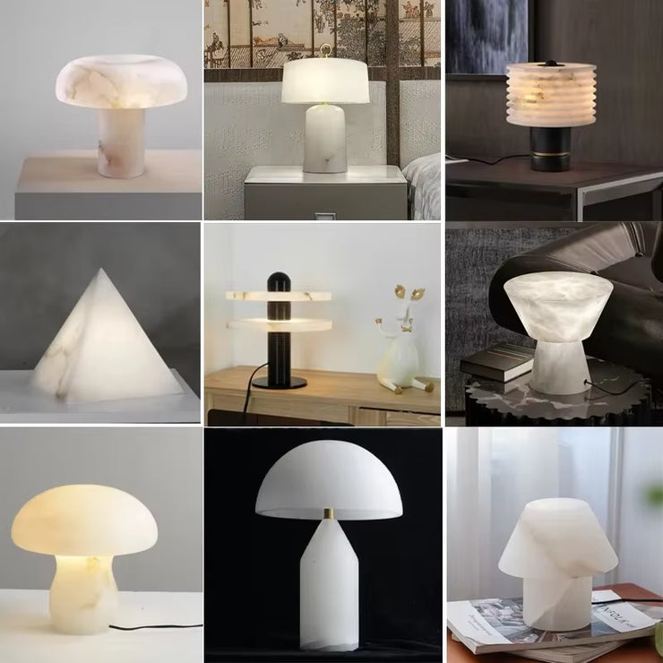 Marble Table Lamp with Plug for Bedroom Living Room Modern Desk Lighting Italian Designer Bedside Nightstand Lamp