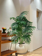 70-80Cm Large Artificial Palm Tree Tropical Green Leaves Fake Plants Plastic Monstera Faux Tree Branch for Home Kitchen Decor