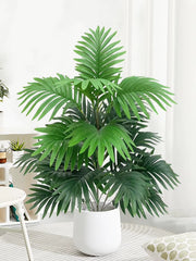 70-80Cm Large Artificial Palm Tree Tropical Green Leaves Fake Plants Plastic Monstera Faux Tree Branch for Home Kitchen Decor