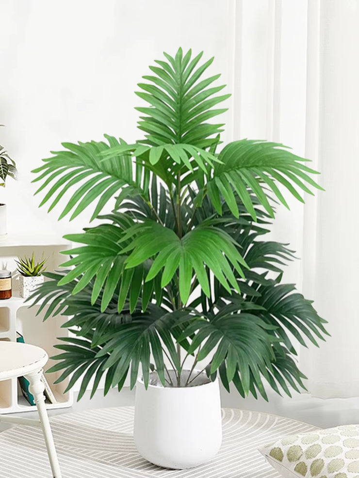70-80Cm Large Artificial Palm Tree Tropical Green Leaves Fake Plants Plastic Monstera Faux Tree Branch for Home Kitchen Decor