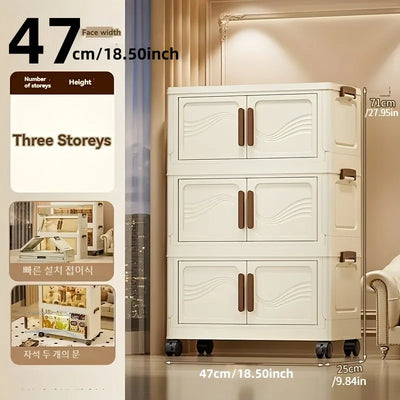 Foldable Storage Box with Clear Door - Spacious, Durable, and Easy-To-Assemble - Ideal for Organizing Clothes, Books, Toys, And