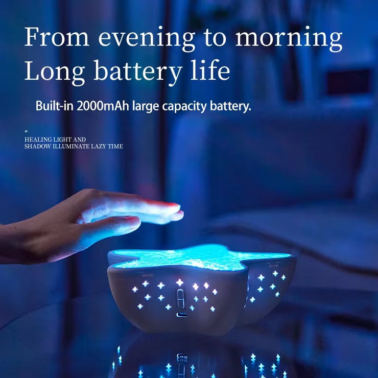 Bedroom Bedside Table Lamp Starfish Led Projector Night Light Rechargeable RGB Ocean Wave Romantic Mood Light Party Room Decor