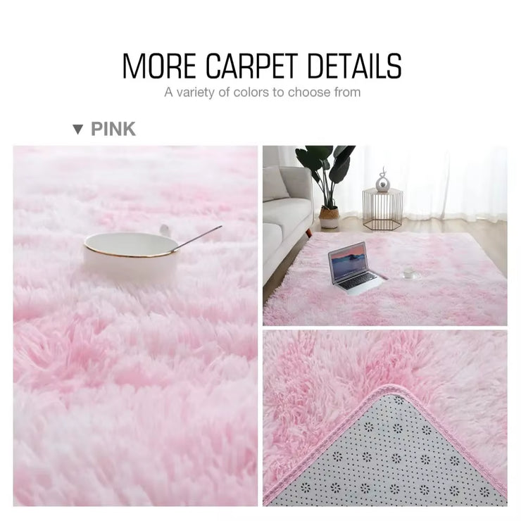 Bedroom Living Room Plush round Carpet Infant Crawling anti Slip Soft Pad Ins Home Decor Pink Carpet
