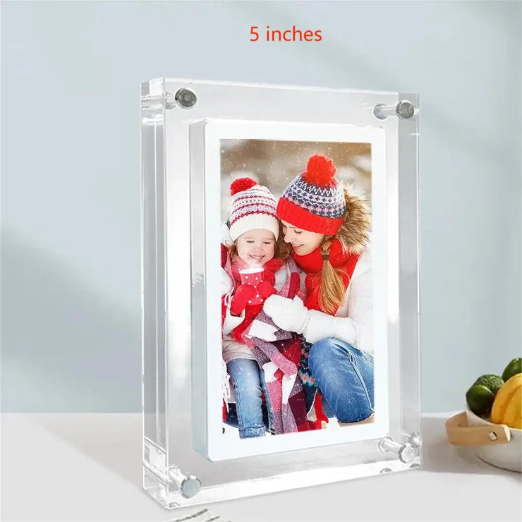 Acrylic Digital Photo Frame 5/7 Inch 1000Mah Vertical Display IPS Screen 4G Memory Battery Porta Retrato Digital