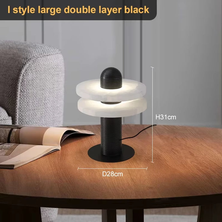 Marble Table Lamp with Plug for Bedroom Living Room Modern Desk Lighting Italian Designer Bedside Nightstand Lamp