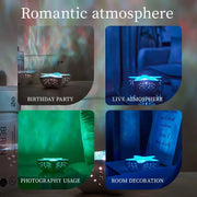 Bedroom Bedside Table Lamp Starfish Led Projector Night Light Rechargeable RGB Ocean Wave Romantic Mood Light Party Room Decor