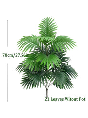 70-80Cm Large Artificial Palm Tree Tropical Green Leaves Fake Plants Plastic Monstera Faux Tree Branch for Home Kitchen Decor