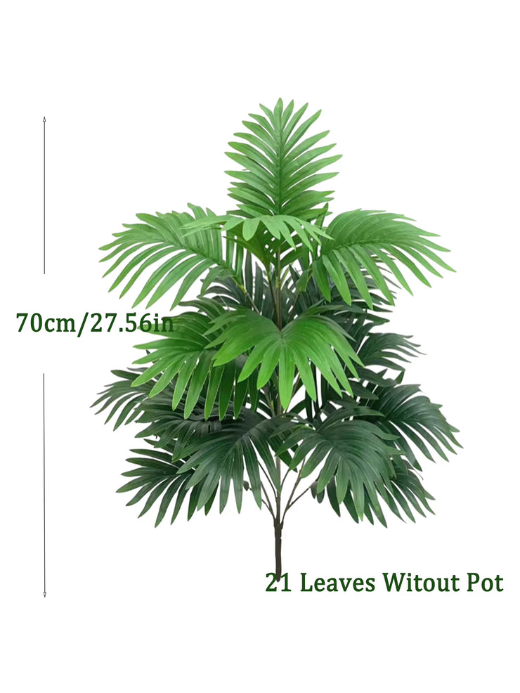 70-80Cm Large Artificial Palm Tree Tropical Green Leaves Fake Plants Plastic Monstera Faux Tree Branch for Home Kitchen Decor