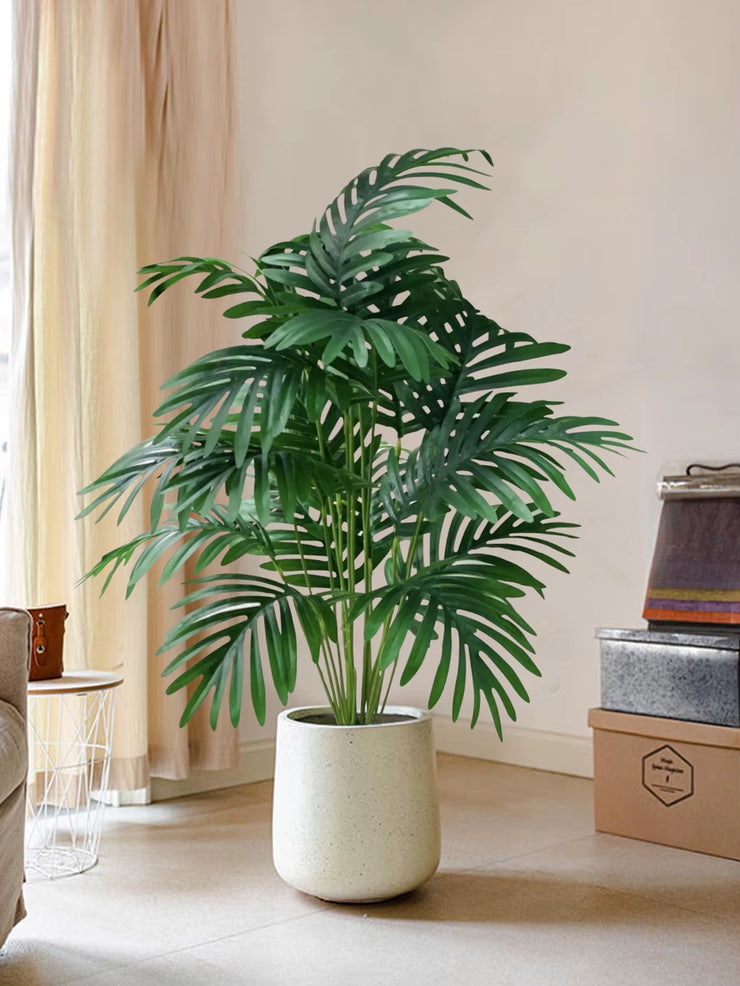 70-80Cm Large Artificial Palm Tree Tropical Green Leaves Fake Plants Plastic Monstera Faux Tree Branch for Home Kitchen Decor