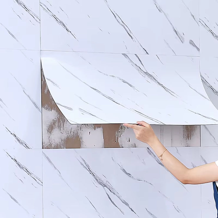 10-20Pcs 30X60Cm Self-Adhesive Marble PVC Floor Tiles Waterproof Peel Stick Wall Sticker Kitchen Bathroom Removable Home Decor ﻿