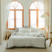 2025 New Japanese Polyester Cotton Quilted Summer Quilt Skin-Friendly Washable Light Luxury Style Solid Color Lightweight