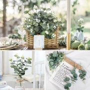 5/10/20Pcs of Eucalyptus Leaf Stems Green Artificial Plants for Living Room Decoration Bride Wedding Vases Flowers Bouquet Decor