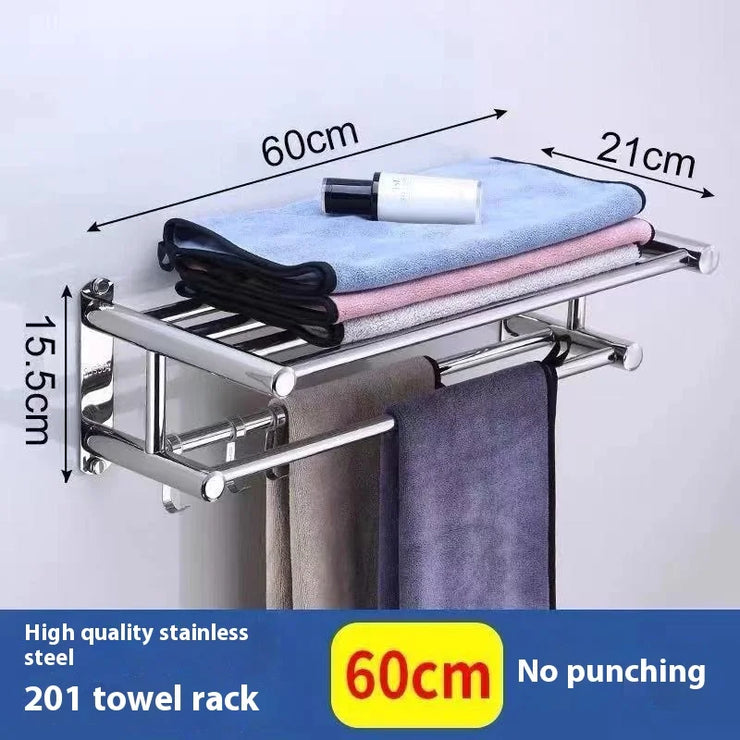 40/50/60cm Towel Rack with  Movable Hooks