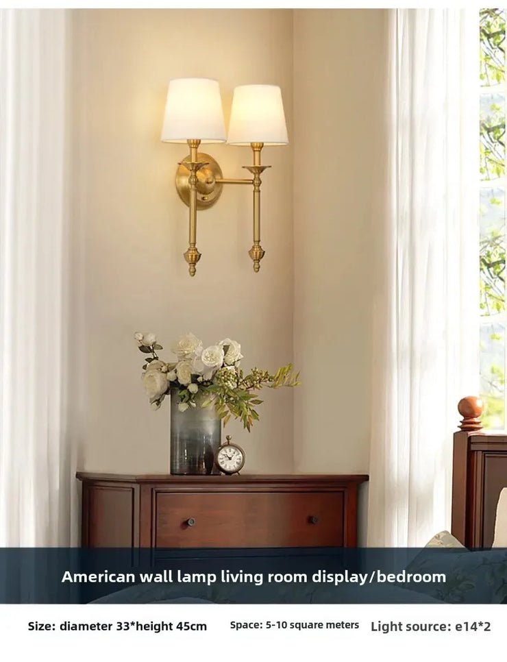 American Bedroom Bedside Lamp Mirror Front Light Simple Living Room Villa