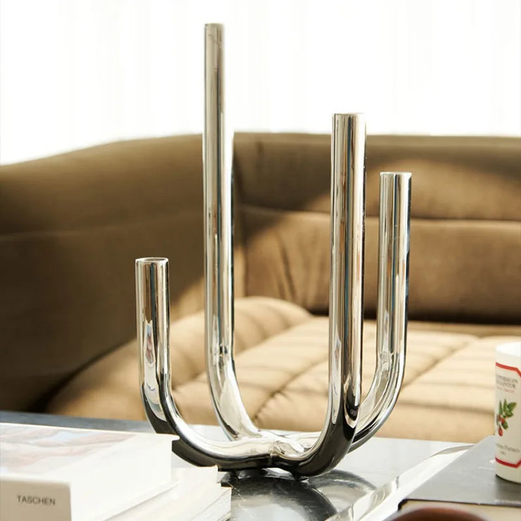 Modern Four Head Metal Candle Holders Creative Art Living Room Desktop
