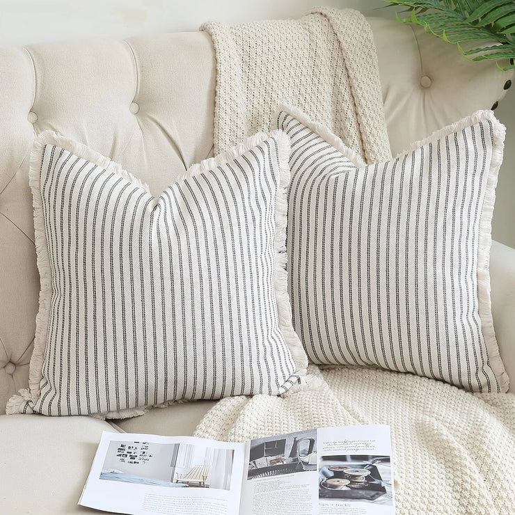 1pc Throw Pillow Covers - Comfortable Striped Throw Pillowcase  For Home Bedroom