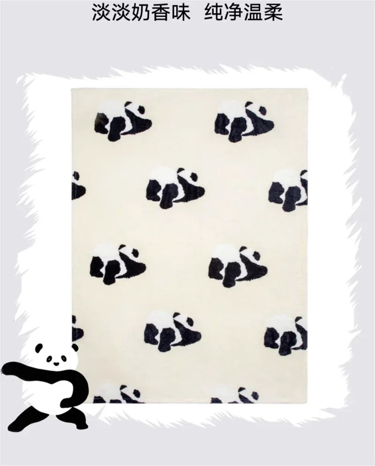 Panda Two-in-one Throw Pillow Blanket for Sofa or Bed or Car Pillows