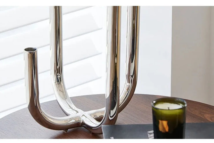 Modern Four Head Metal Candle Holders Creative Art Living Room Desktop
