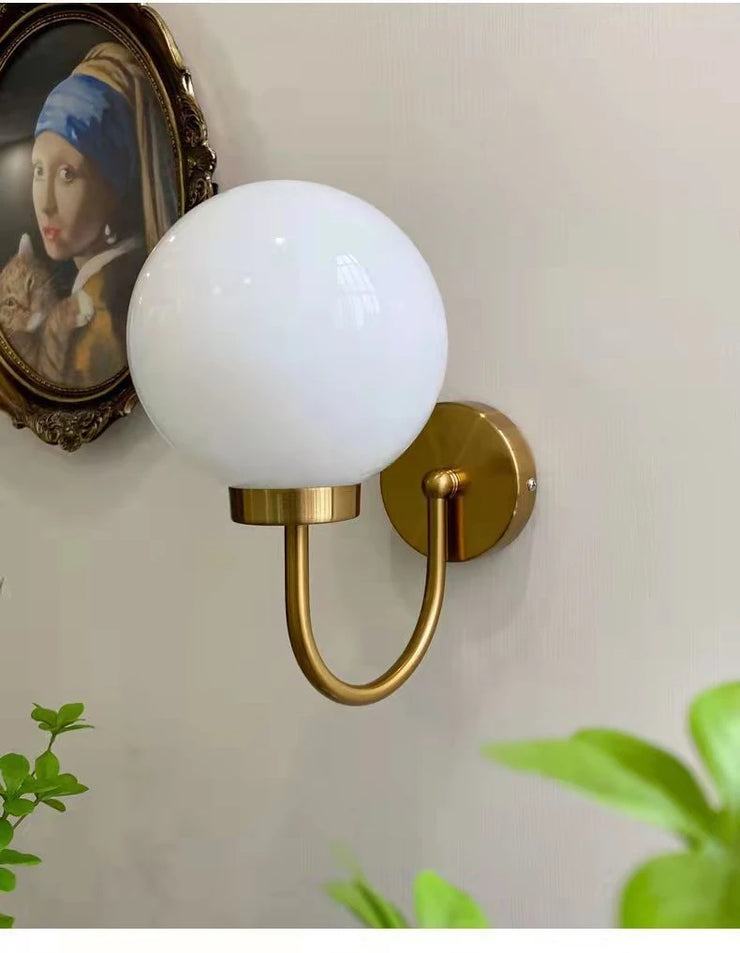 Bedside Lamp Modern Nordic Spherical Glass Wall Lamp