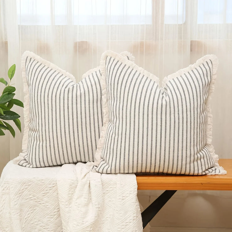 1pc Throw Pillow Covers - Comfortable Striped Throw Pillowcase  For Home Bedroom