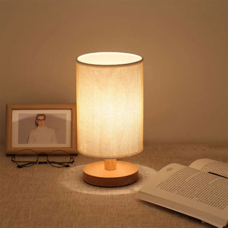 USB Bedside Lamp Night Lights Table Lamp For Bedroom Wooden Desk