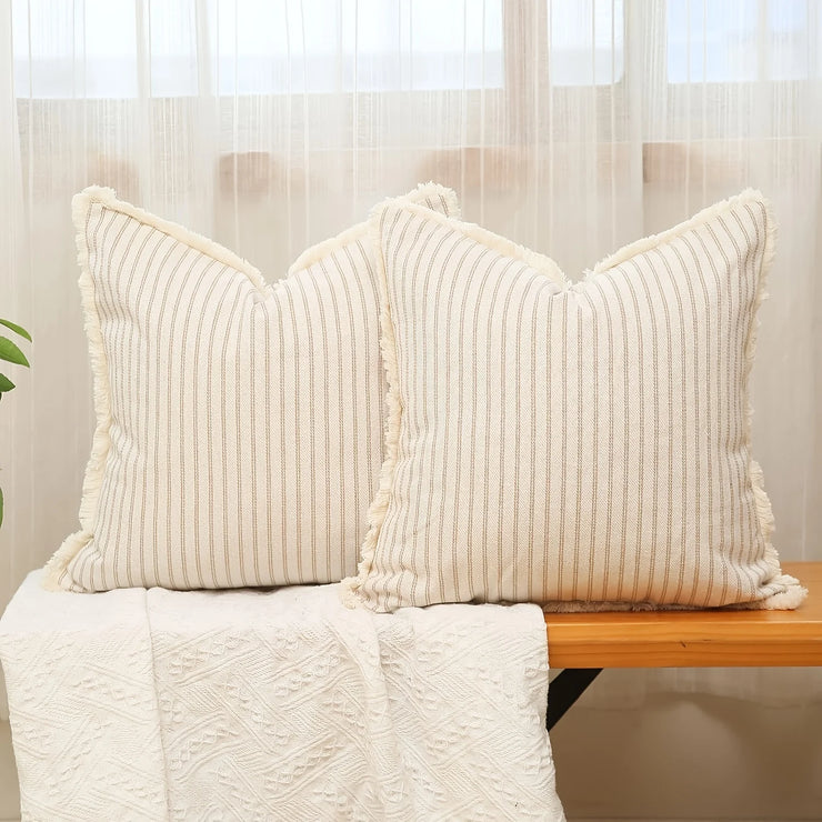 1pc Throw Pillow Covers - Comfortable Striped Throw Pillowcase  For Home Bedroom