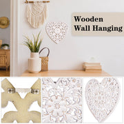 Hollow Carved Wooden Wall Decor Floral Wall Panel Hanging Decor Carved