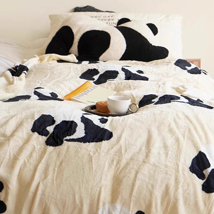 Panda Two-in-one Throw Pillow Blanket for Sofa or Bed or Car Pillows