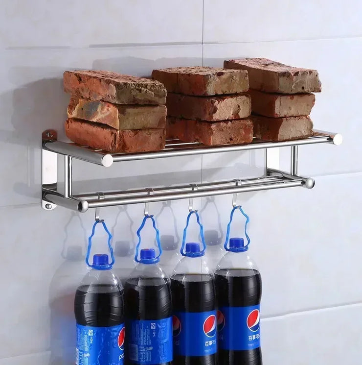 40/50/60cm Towel Rack with  Movable Hooks