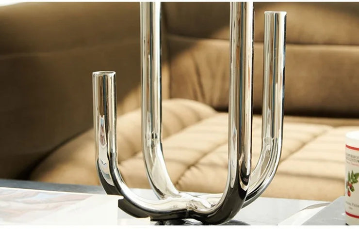 Modern Four Head Metal Candle Holders Creative Art Living Room Desktop