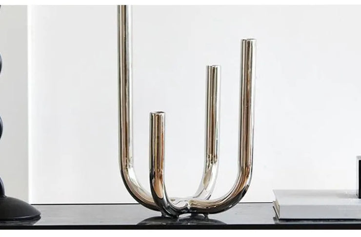 Modern Four Head Metal Candle Holders Creative Art Living Room Desktop