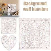Hollow Carved Wooden Wall Decor Floral Wall Panel Hanging Decor Carved