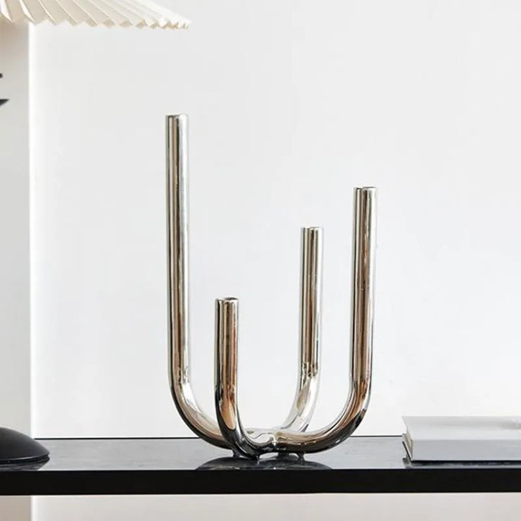 Modern Four Head Metal Candle Holders Creative Art Living Room Desktop