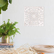 Hollow Carved Wooden Wall Decor Floral Wall Panel Hanging Decor Carved
