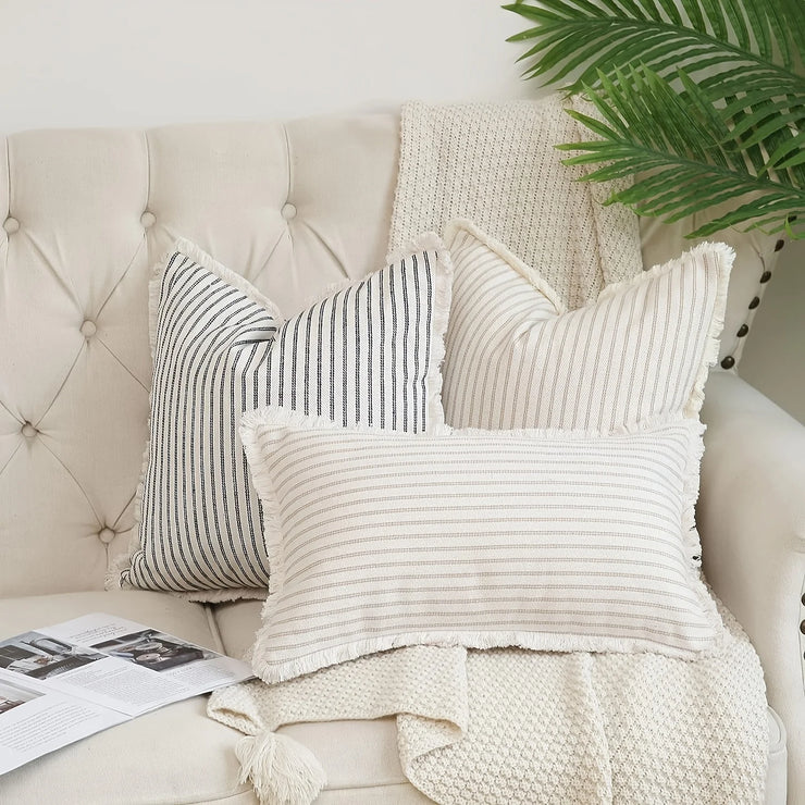 1pc Throw Pillow Covers - Comfortable Striped Throw Pillowcase  For Home Bedroom