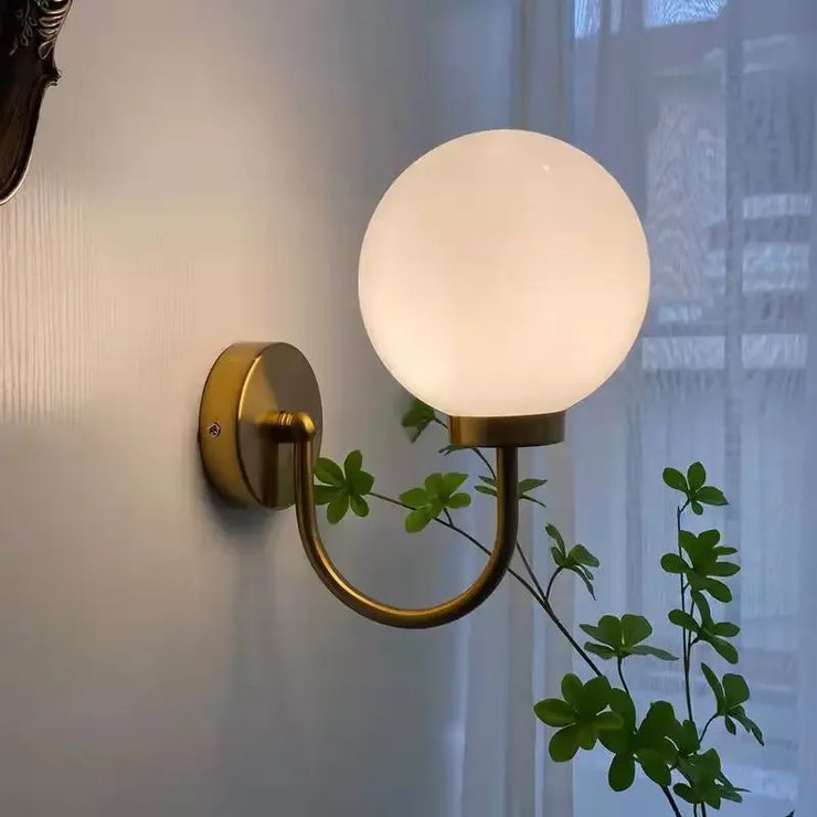 Bedside Lamp Modern Nordic Spherical Glass Wall Lamp
