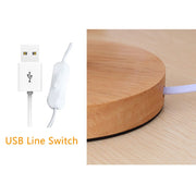 USB Bedside Lamp Night Lights Table Lamp For Bedroom Wooden Desk