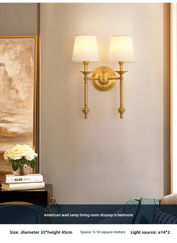 American Bedroom Bedside Lamp Mirror Front Light Simple Living Room Villa
