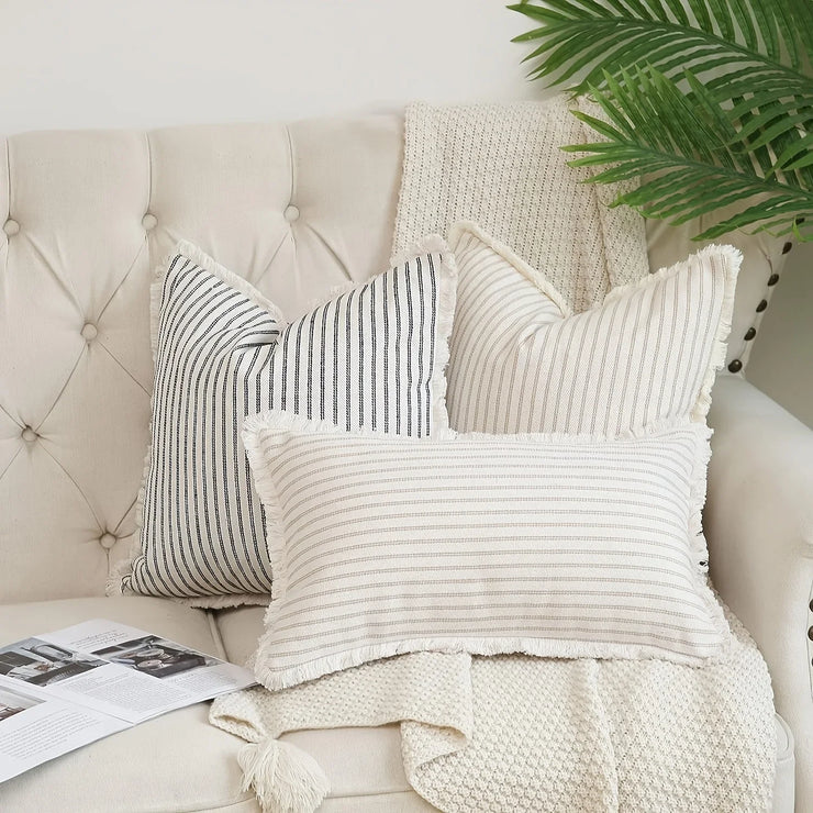 1pc Throw Pillow Covers - Comfortable Striped Throw Pillowcase  For Home Bedroom