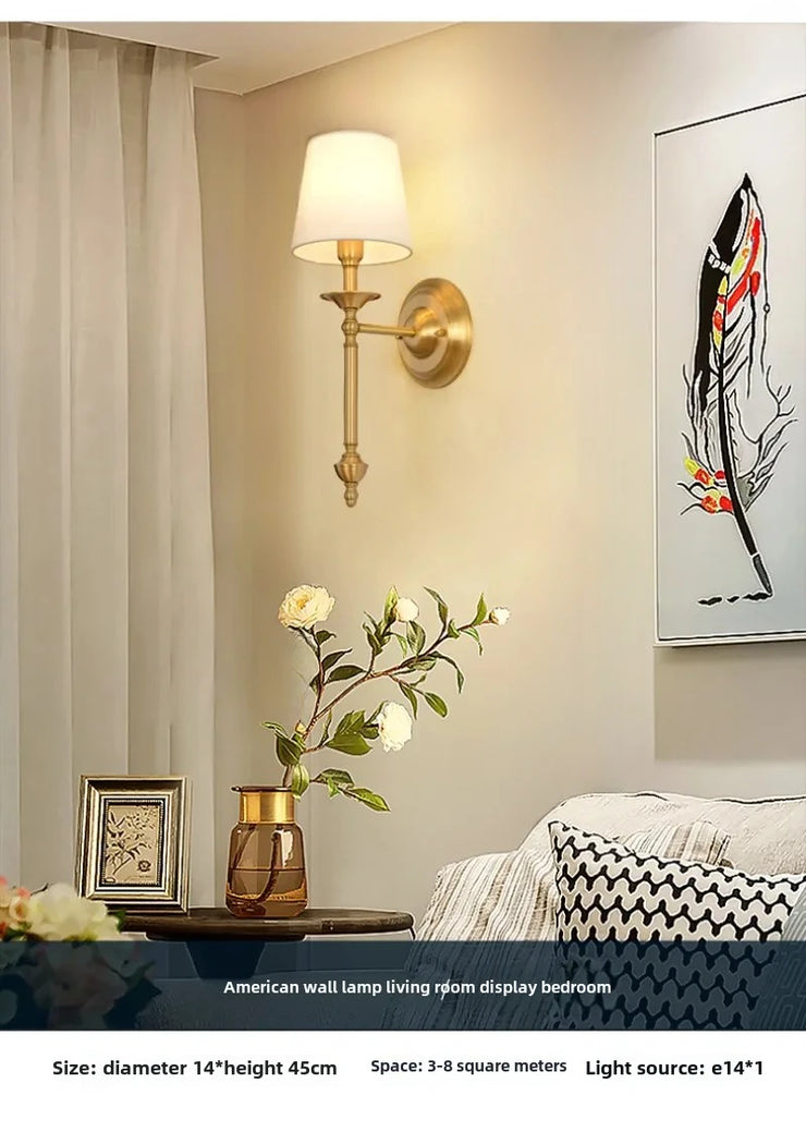 American Bedroom Bedside Lamp Mirror Front Light Simple Living Room Villa