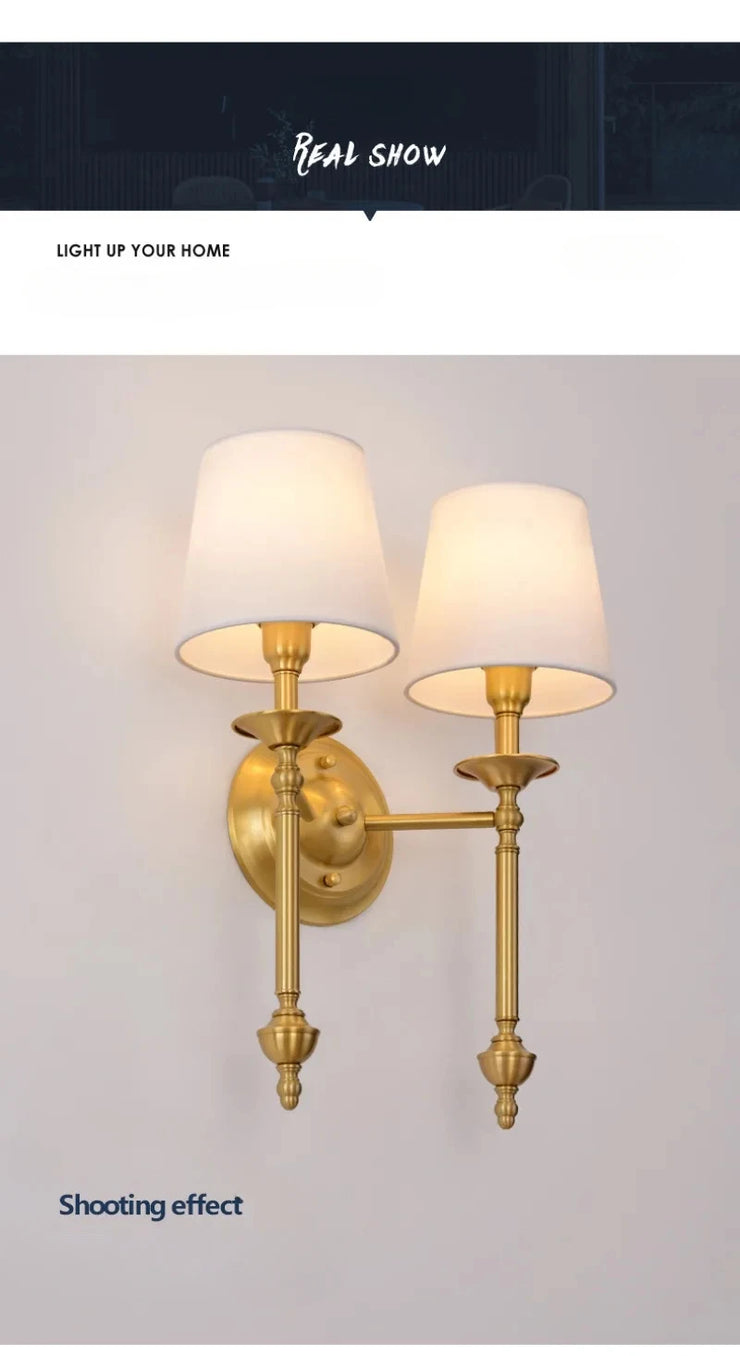 American Bedroom Bedside Lamp Mirror Front Light Simple Living Room Villa