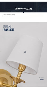 American Bedroom Bedside Lamp Mirror Front Light Simple Living Room Villa