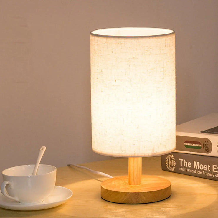 USB Bedside Lamp Night Lights Table Lamp For Bedroom Wooden Desk