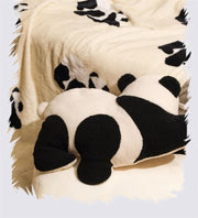 Panda Two-in-one Throw Pillow Blanket for Sofa or Bed or Car Pillows