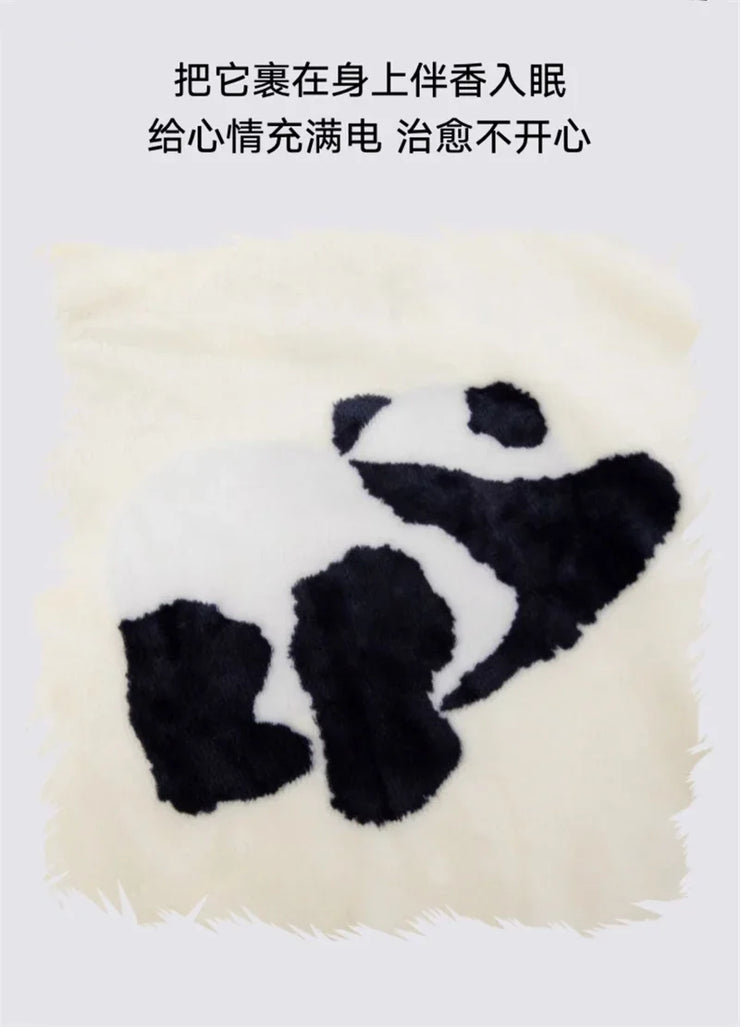 Panda Two-in-one Throw Pillow Blanket for Sofa or Bed or Car Pillows