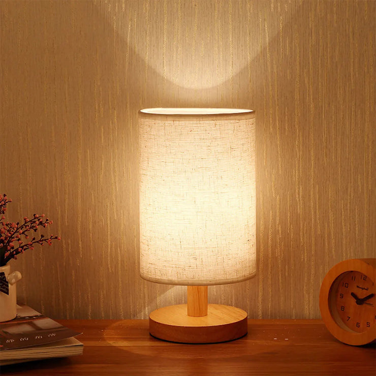 USB Bedside Lamp Night Lights Table Lamp For Bedroom Wooden Desk