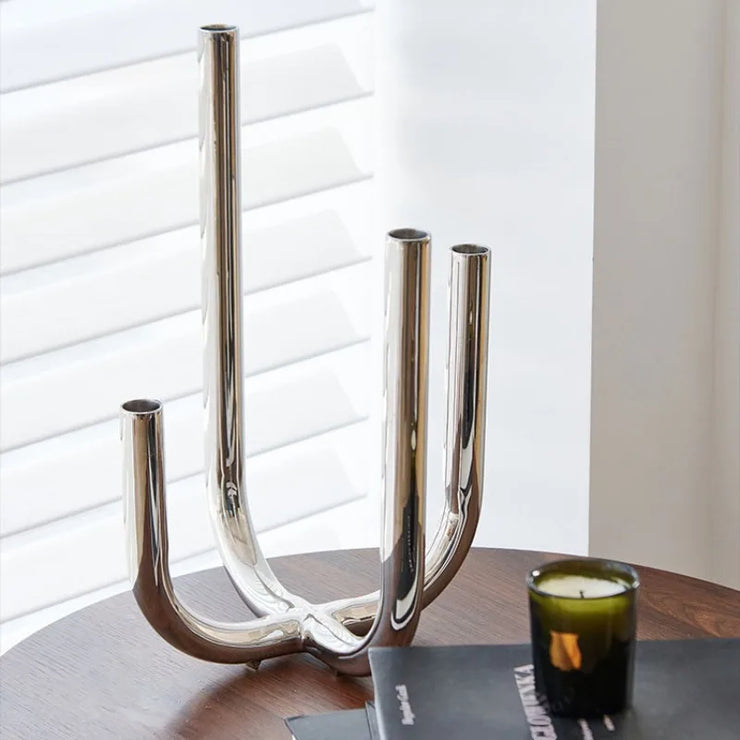 Modern Four Head Metal Candle Holders Creative Art Living Room Desktop
