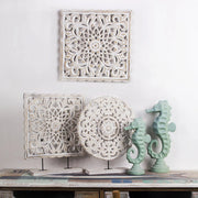 Hollow Carved Wooden Wall Decor Floral Wall Panel Hanging Decor Carved